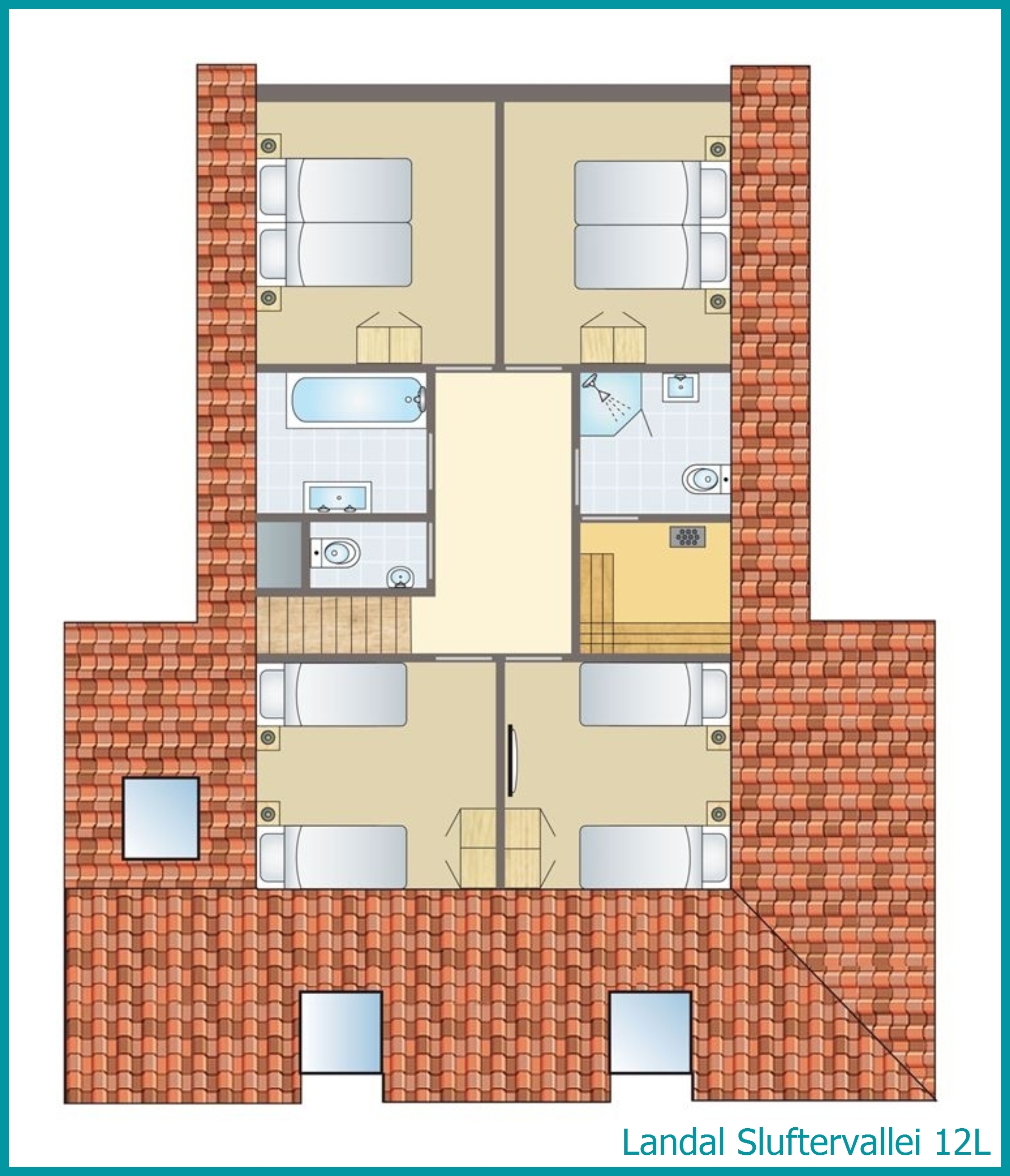 bungalow 12 personnes 12L à Sluftervallei