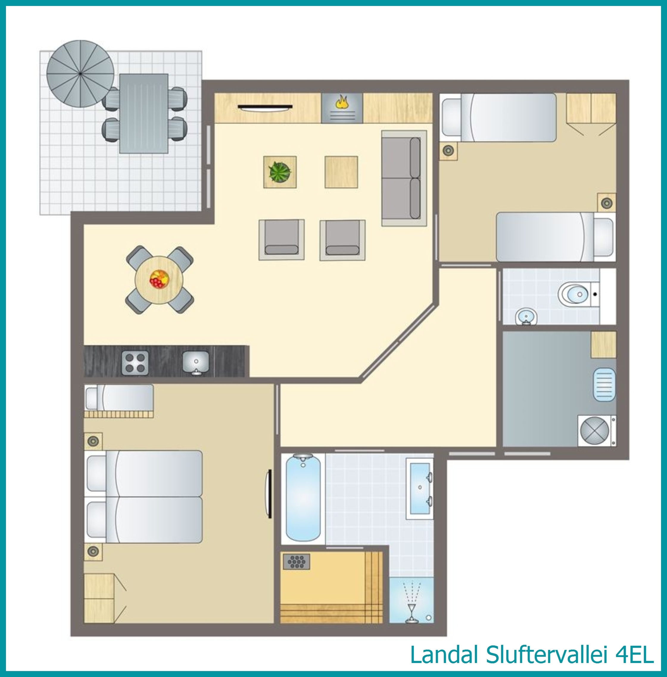 bungalow 4 personnes 4EL à Sluftervallei