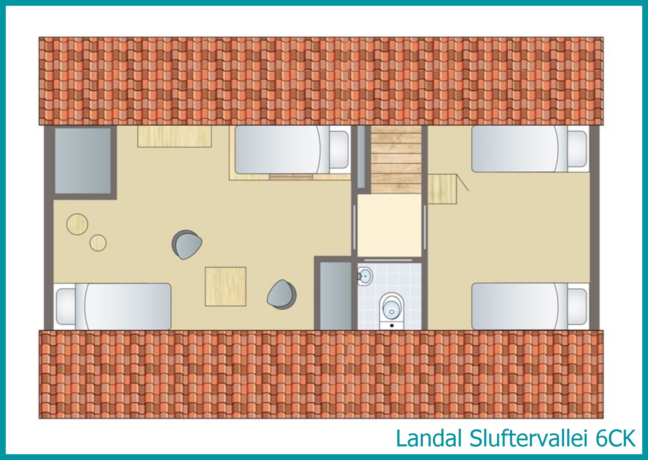 bungalow enfant 6 personnes 6CK à Sluftervallei