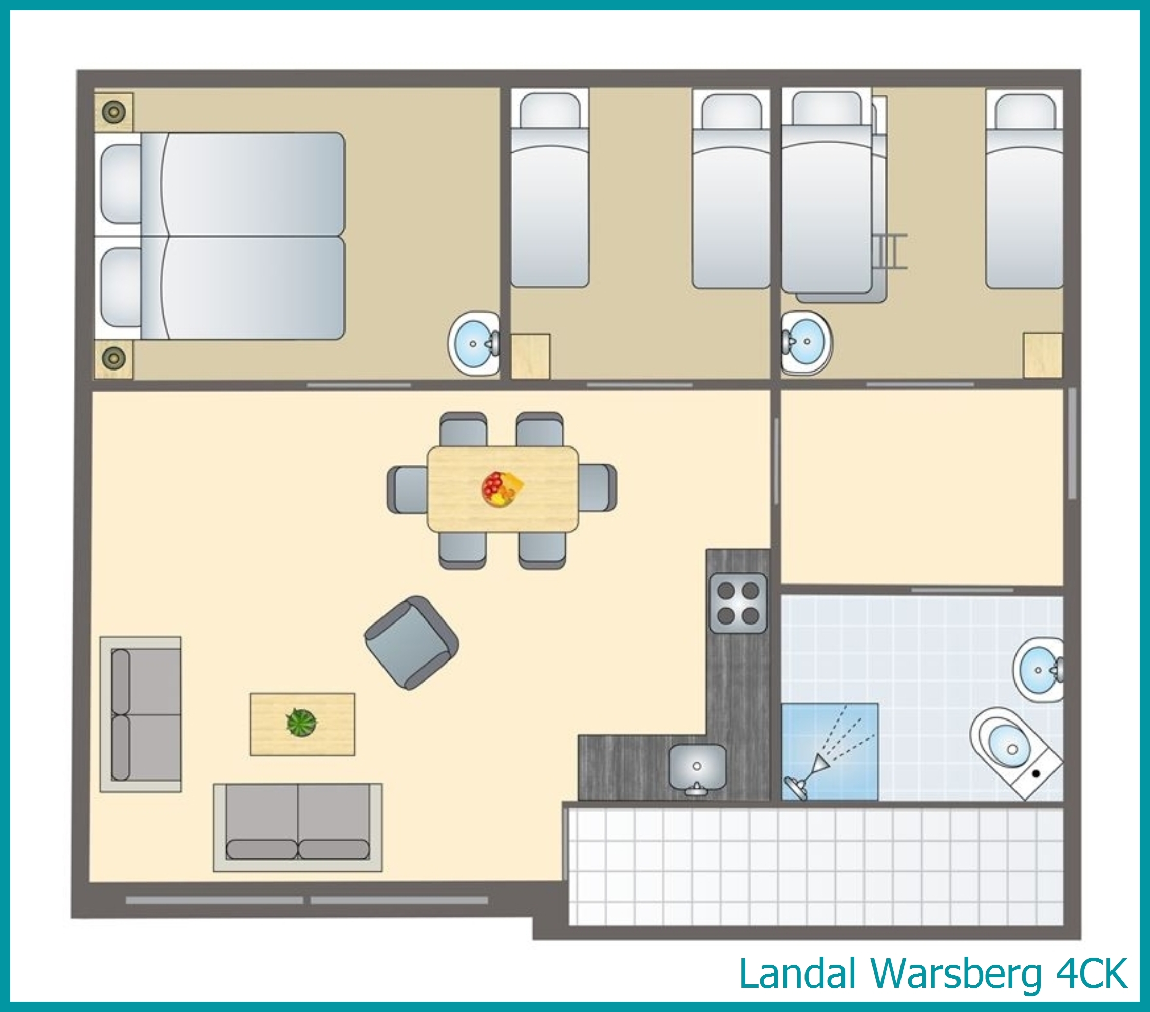 bungalow enfant 4 personnes 4CK à Warsberg
