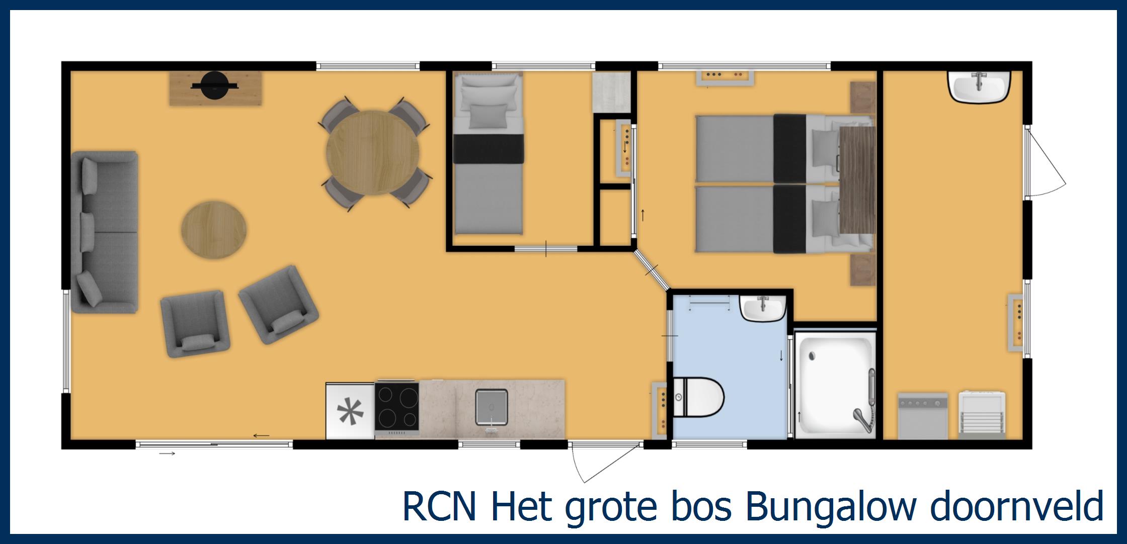 Bungalow doornveld in Het Grote Bos