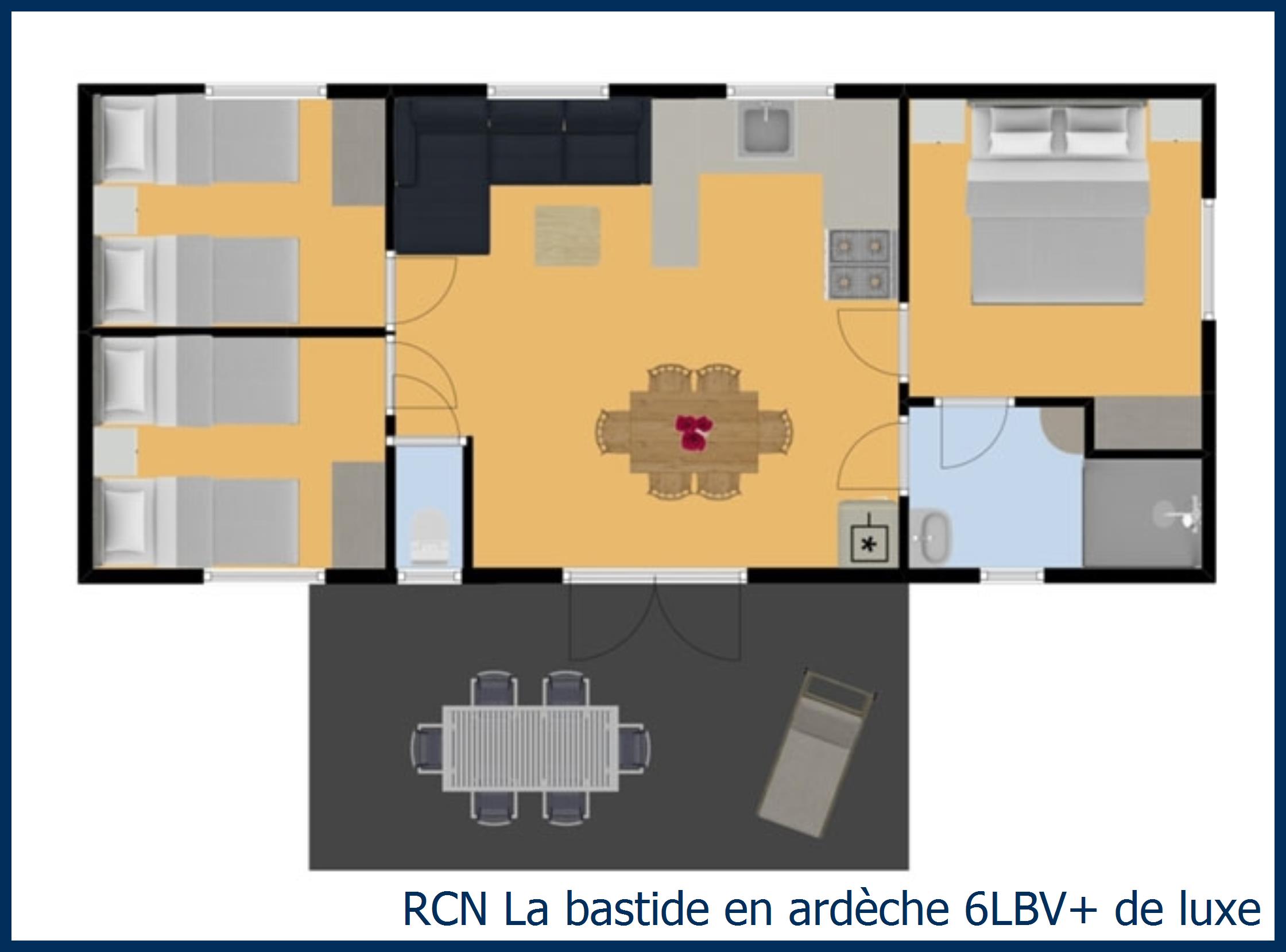 Mobil home olivier 6LBV+ de luxe in La Bastide en Ardèche