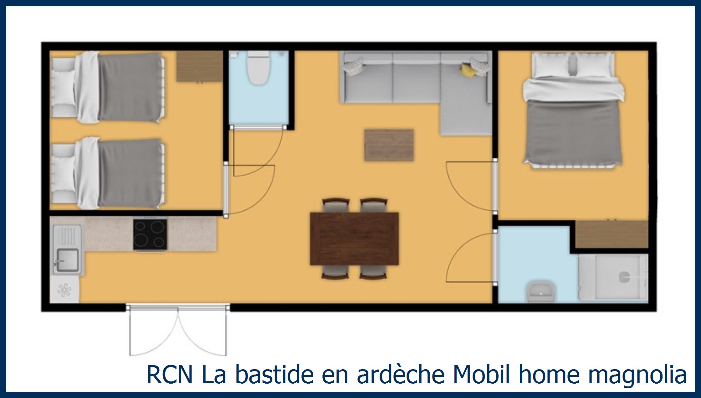 Stacaravan Mobil home magnolia in La Bastide en Ardèche