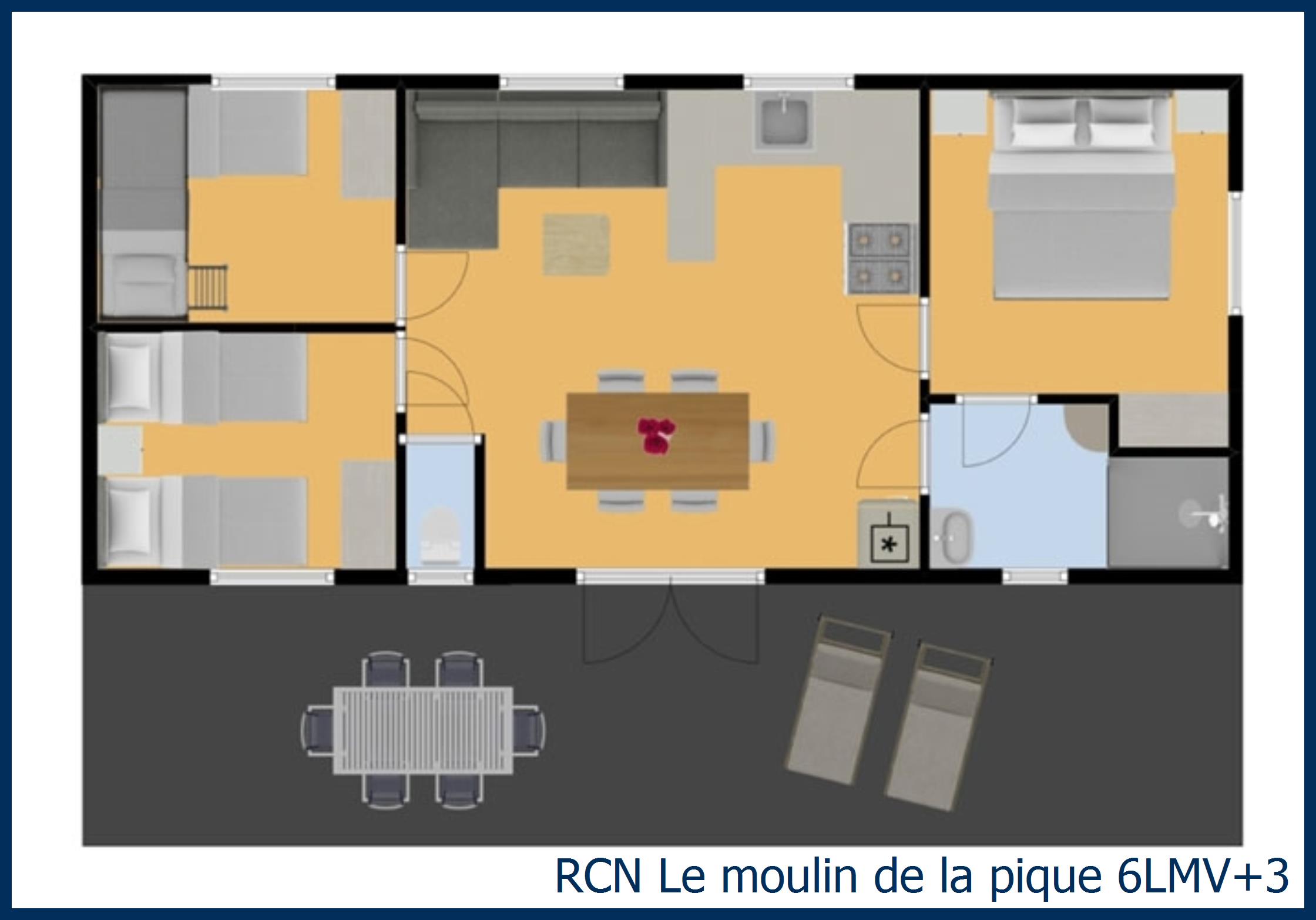 Mobil home biron 6LMV+3 in Le Moulin de la Pique