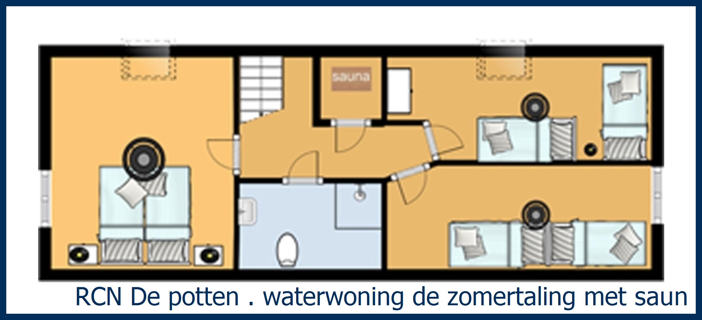 Watervilla . waterwoning de zomertaling met sauna in De Potten