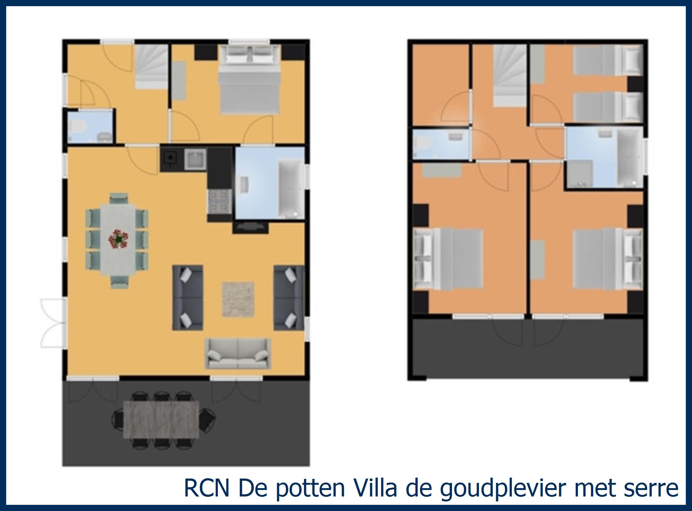 Bungalow Villa de goudplevier met serre in De Potten