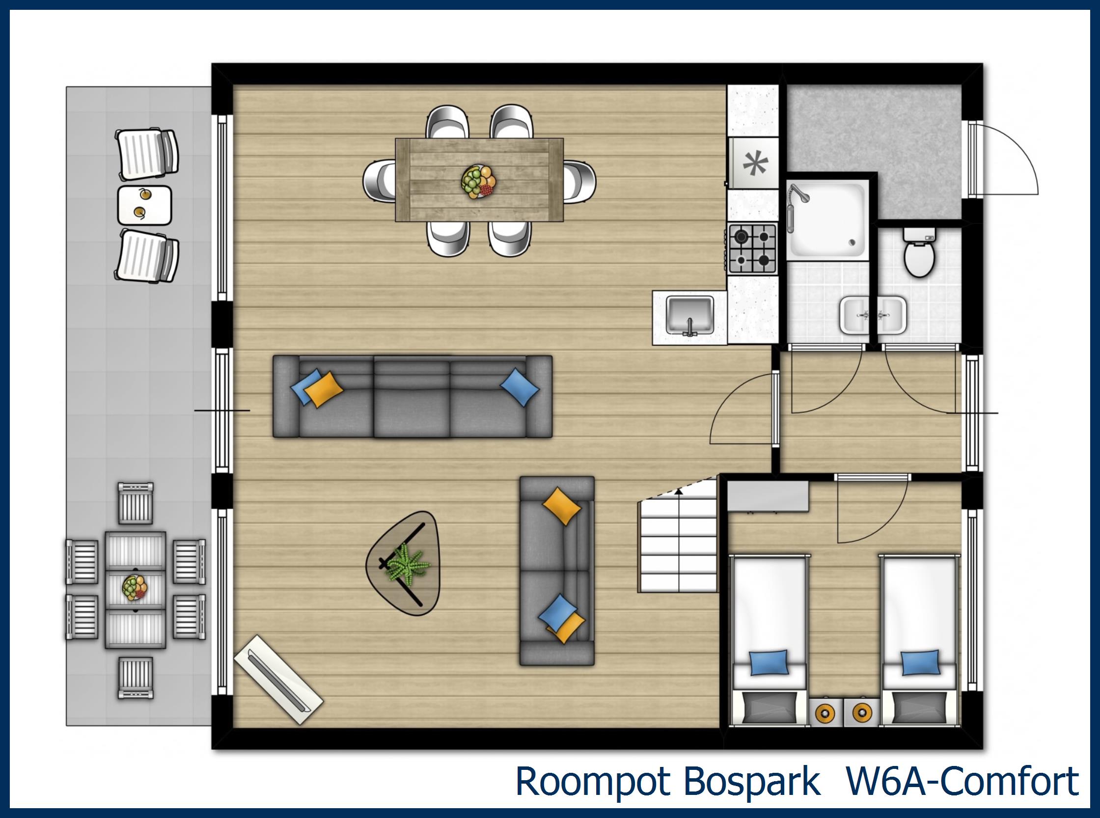 Bungalow W6A-Comfort in Bospark 't Wolfsven